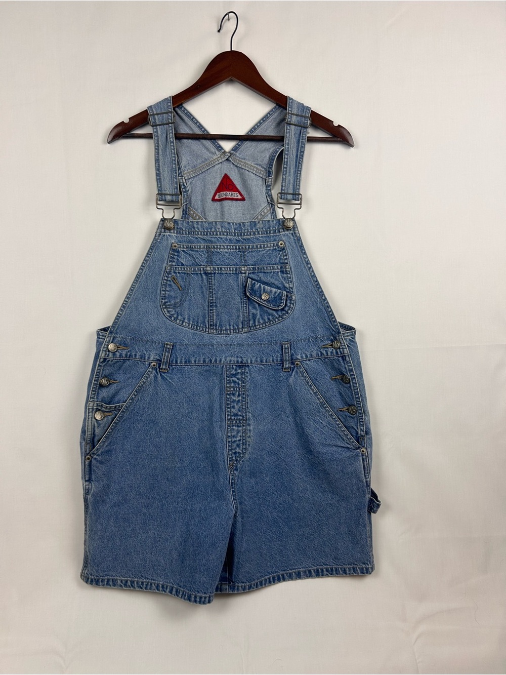 Vintage No Boundaries Denim Shortalls Overalls Size L Y2K